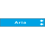 99A240NAD - foglio da 5 etichette fndo azzurro ARIA " freccia destra