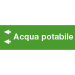 99A672NBS - foglio da 5 etichette fondo verde" ACQUA POTABILE"SX