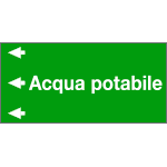 99A672NES - foglio da 5 etichette fondo verde "ACQUA POTABILE" sinistra