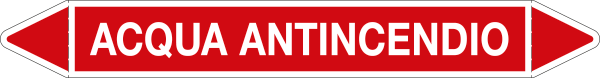 99B212C - etichetta singola autoadesiva con frecce e simboli ACQUA ANTINCENDIO