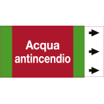 99B212NED - foglio da 5 etichette fondo rosso "ACQUA ANTINCENDIO"destra
