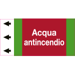 99B212NES - foglio da 5 etichette fondo rosso "ACQUA ANTINCENDIO"sinistra