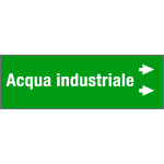 99B220NBD - foglio da 5 etichette fondo verde" ACQUA INDUSTRIALE " freccia dx