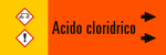 99B590NBD - foglio da 5 etichette fondo arancione "ACIDO CLORIDRICO"freccia dx