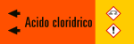 99B590NBS - foglio da 5 etichette fondo arancione "ACIDO CLORIDRICO"freccia Sx