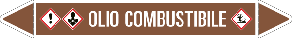99B851B - foglio da 5 etichette autoadesive con frecce+simb OLIO COMBUSTIBILE