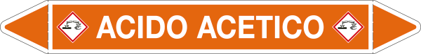 99C020B - foglio da 5 etichette autoadesive con frecce e simboli ACIDO ACETICO