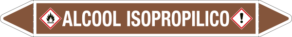 99C210A - foglio da 5 etichette autoadesive con frecce+simb ALCOOL ISOPROPILICO