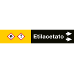 99C350NAD - foglio da 5 etichette fondo nero "ETILACETATO"    freccia dx