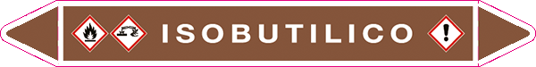 99C370A - foglio da 5 etichette autoadesive con frecce+simboli ISOBUTILICO