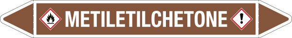99C410A - foglio da 5 etichette autoadesive con frecce+simboli METILETILCHETONE
