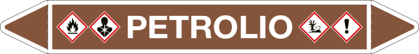 99C480A - foglio da 5 etichette autoadesive con frecce e simboli PETROLIO