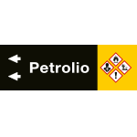 99C480NBS - foglio da 5 etichette fondo nero "PETROLIO" sinistra