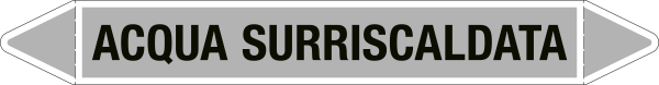 99C540C - etichetta singola autoadesiva con frecce e simboli ACQUA SURRISCALDATA