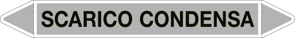 99C550C - etichetta singola autoadesiva con frecce e simboli SCARICO CONDENS