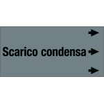 99C550NED - Etichetta fondo grigio "SCARICO CONDENSA" destra