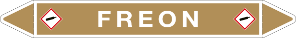 99C640A - foglio da 5 etichette autoadesive con frecce e simboli FREON