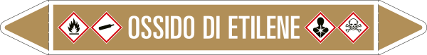 99C680A - foglio da 5 etichette autoadesive con frecce+simboli OSSIDO DI ETILENE