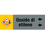 99C680NBD - foglio da 5 etichette fondo grigio" OSSIDO ETILENE "destra