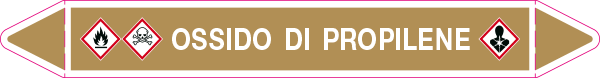 99C690A - foglio da 5 etichette autoadesive con frecce+simb OSSIDO DI PROPILENE
