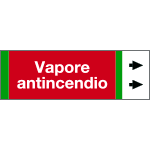 99C700NBD - foglio da 5 etichette fondo rosso "VAPORE ANTINCENDIO" destra