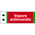 99C700NBS - foglio da 5 etichette fondo rosso "VAPORE ANTINCENDIO" sinistra