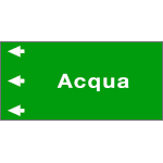 99C710NES - foglio etichetta fondo verde "ACQUA " freccia sinistra