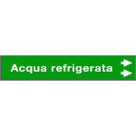 99C720NAD - foglio da 5 etichette fondo verde "ACQUA REFRIGERATA freccia destra