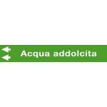 99C730NAS - foglio da 5 etichette fondo verde "ACQUA ADDOLCITA" freccia sinistra