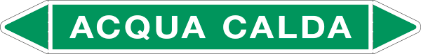 99C750C - etichetta singola autoadesiva con frecce e simboli ACQUA CALDA
