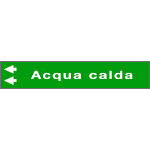 99C750NAS - foglio da 5 etichette fondo VERDE  "ACQUA CALDA"freccia sx