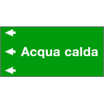 99C750NES - Etichetta fondo verde "ACQUA CALDA" sinistra