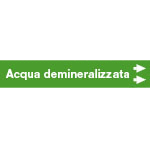 99C780NAD - foglio da 5 etichette fondo verde "ACQUA DEMINERALIZZATA"freccia dx