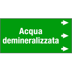 99C780NED - Etichetta fondo verde "ACQUA DEMINERALIZZATA"  destra
