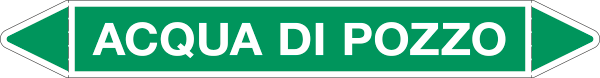 99C810D - etichetta singola autoadesiva con frecce+simboli ACQUA DI POZZO