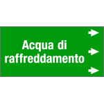 99C820NED - Etichetta fondo verde "ACQUA DI RAFFREDDAMENTO " destra