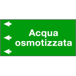 99C890NES - Etichetta fondo verde "ACQUA OSMOTIZZATA " sinistra