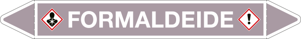 99C910B - foglio da 5 etichette autoadesive con frecce+simboli FORMALDEIDE
