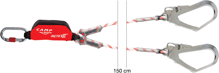 ANC5050202 - cordino a Y con assorbitore di energia lungh.150 cm 2 connettori