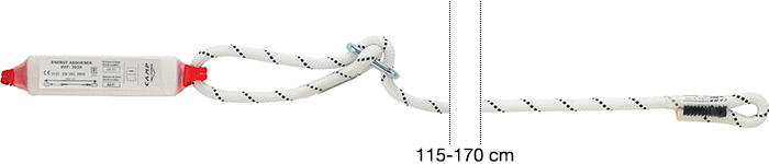 ANC5130101 - cordino con assorbitore di energia regolabile senza mosch. 115/170 cm.