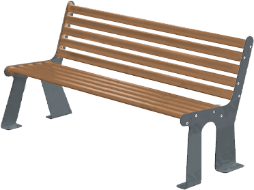 ASRP05BN - Panchina acc. zin. c/schienale (seduta eff.legno/fianchi grigio scuro)
