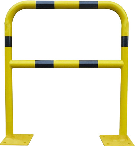 BARV600NY - barriera giallo/nera con piastra di fissaggio alle basi