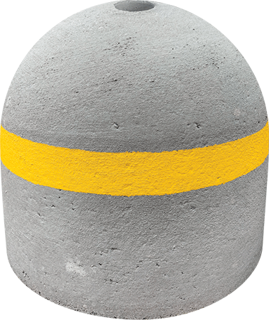 BC248G - Base cemento con foro diametro 48 kg 210 + banda gialla