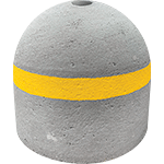 BC260G - Base cemento con foro diametro 60mm per palo,+ banda gialla