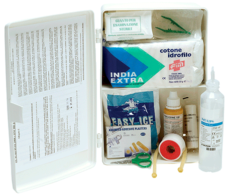 BRA202 - armadietto in plastica 1 anta 2 ripiani contenuto All. 2 D.M. 388