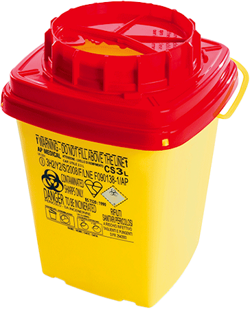 BRC100 - contenitore per aghi usati e cannule. Capacita' lt. 3,5