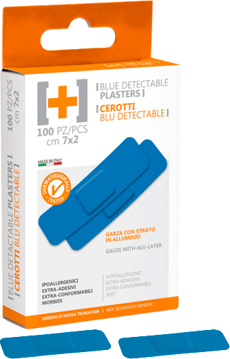 BRC133 - confezione da 100 cerotti Blu Detectable cm 7 x 2