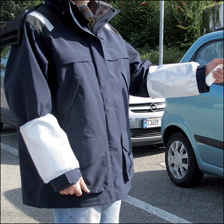 BRM25 - coppia manicotti RIFRANGENTI per operatori del traffico