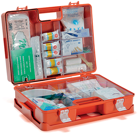 BRV102 - valigetta in ABS color arancio contenuto All.1 Maggiorato D.M. 388