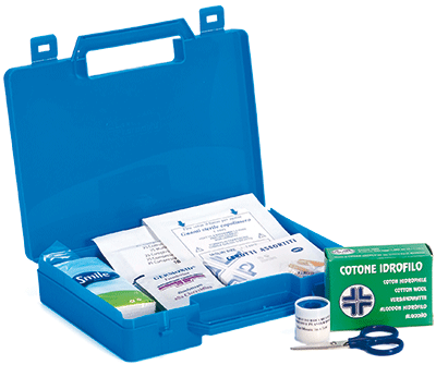 BRV301 - valigetta in PLP colore blu pronto soccorso x piccole ferite